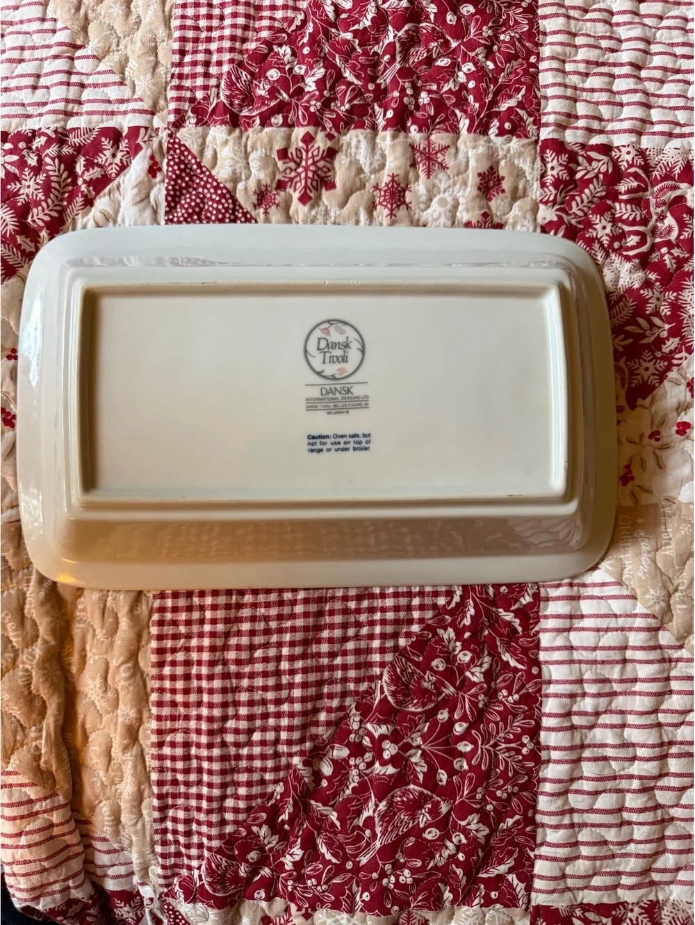 Dansk Floral Pattern Rectangular Ceramic Serving Dish
